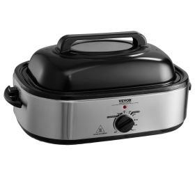 Electric Roaster Oven, 18 QT Turkey Roaster Oven with Self-Basting Lid, 1450W Roaster Oven with Defrost & Warm Function, Adjustable Temperature